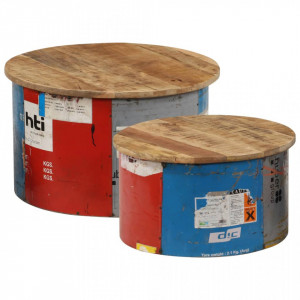 Masute de cafea, 2 buc., lemn masiv de mango - V247576V