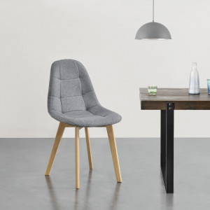 Scaune bucatarie, set 6 bucati, fag, gri deschis - P76645451