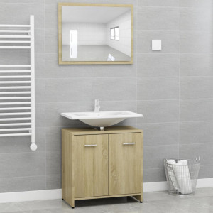Set mobilier de baie, stejar Sonoma, PAL - V802582V