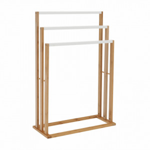 Stand pt. prosoape, bambus și alb, 54x24x82 cm - TP234014