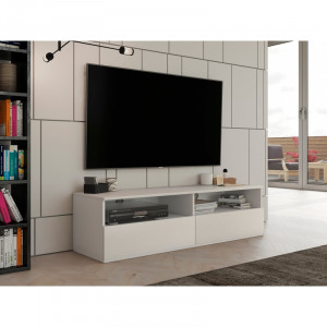 TECOTVA112 - Comoda TV 138 x 40 x 38 cm, Alb-Mat