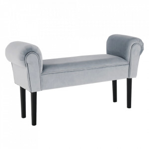Bancă, băncuţă catifea gri deschis, 100 cm - TP279483