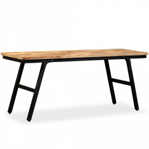 Banca, Lemn de tec reciclat si otel 110x35x45 cm - V245411V