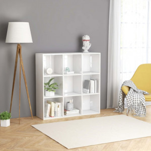 Biblioteca, alb extralucios, 98 x 30 x 98 cm, PAL - V801131V