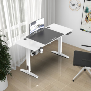 Birou inaltime reglabila, 140 x 60 x 73-118 cm, alb/negru - P79660576