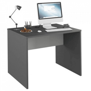 Birou, măsuţă, masă PC, gri şi alb, 100 cm - TP281234