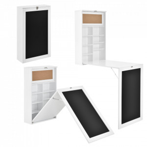 Birou pliabil cu tabla integrata pentru scris, alb - P65373528