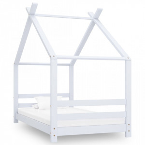 Cadru pat de copii, alb, 80 x 160 cm, lemn masiv de pin - V289611V