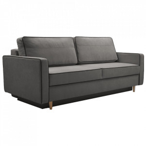 Canapea extensibilă, gri / negru, 213x100x90 cm - TP304100