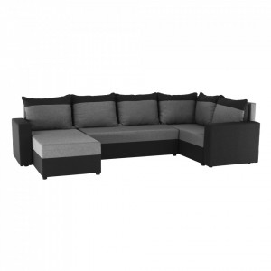 Canapea universală, gri închis / gri, 290x140/155x78/86cm - TP298507
