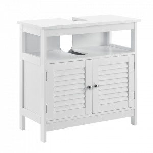 Dulap baie pentru chiuvete montabile pe blat, 60 x 60 x 30 cm, alb - P57498337
