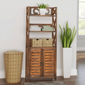 Dulap de baie Albuquerque din lemn, maro, 46 x 24 x 117,5 cm - V242690V