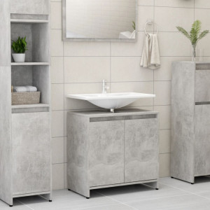 Dulap de baie, gri beton, 60 x 33 x 58 cm, PAL - V802646V
