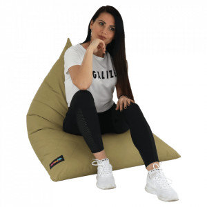 Fotoliu tip sac, material textil bej, 90x110x90 cm - TP244336