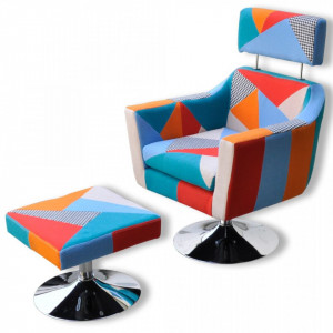 Fotoliu TV cu model mozaic, material textil - V241028V