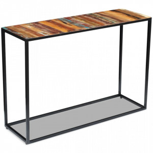 Masa consola, lemn reciclat de esenta tare, 110x35x76 cm - V243337V