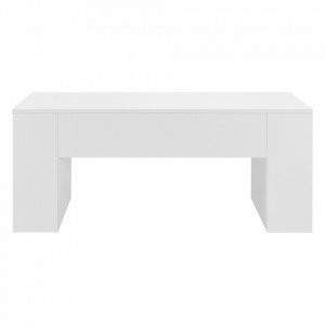 Masuta cafea Vellinge W, 42 x 100 x 60 cm, PAL invelis melamina, alb extra lucios cu 2 compartimente depozitare - P73161281