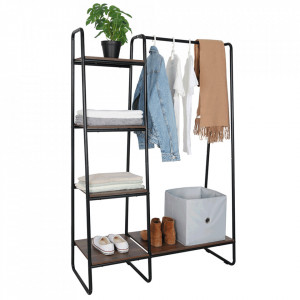 Organizator dulap, 101x40x150 cm, negru și maro - TP288697