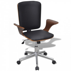 Scaun de birou reglabil din lemn curbat, piele artificiala - V241685V
