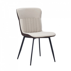 Scaun de luat masa, piele ecologică, bej / maro - TP297863