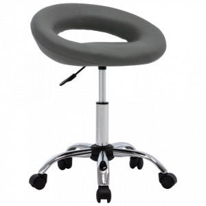 Scaun de lucru pivotant, gri, piele ecologica - V323668V