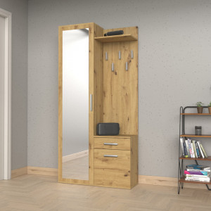 TECUIAR106 - Set Cuier hol 100 x 35 x 180 cm - Stejar Artisan