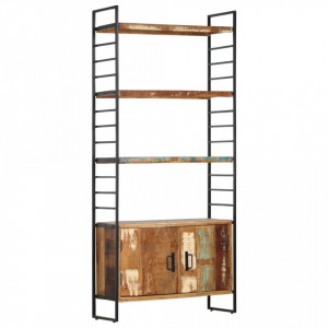 Biblioteca cu 4 niveluri, 80x30x180 cm, lemn masiv reciclat - V284419V