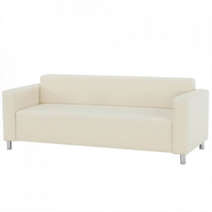 Canapea 3 locuri, piele ecologică bej, 205x63x78 cm - TP149835