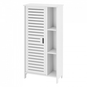 Dulap baie cu 1 usa si 6 rafturi, 96 x 48 x 24 cm, alb - P73061928