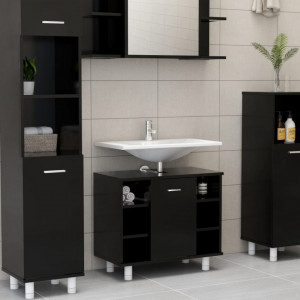 Dulap de baie, negru, 60 x 32 x 53,5 cm, PAL - V802634V