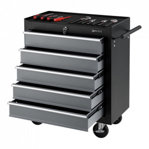 Dulap mobil scule cu 5 sertare, negru - P77991589