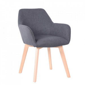 Fotoliu de design, gri închis/fag - TP261273
