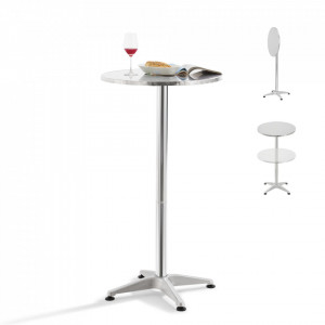 Masa bistro bar rotunda, 115 cm, argintiu - P79634889