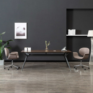 Scaun de birou pivotant, gri taupe, material textil - V3054829V