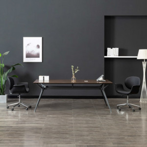 Scaun pivotant de birou, negru, piele ecologica - V3054824V