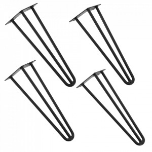 Set 4 bucati picioare Hairpin Model 2, pentru masa  3 brate, 40 cm, negru - P55139991