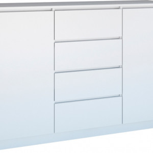 TECOA134 - Comoda 140 x 40 x 97 cm, Alb-Mat