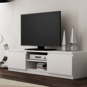 TECTV1 - Comoda TV 120 cm, living - Alb, Stejar, Maro, Sonoma-Alb, Negru, Sonoma, Maro-Alb