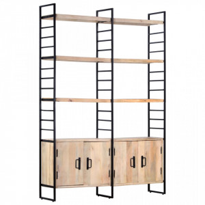 Biblioteca cu 4 rafturi, 124 x 30 x 180 cm, lemn masiv de mango - V284417V