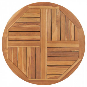 Blat de masa rotund, 90 cm, lemn masiv de tec, 2,5 cm - V48987V