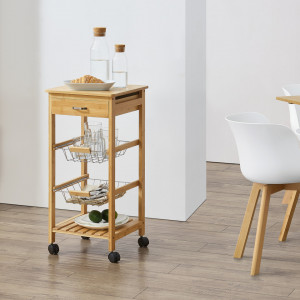 Carucior servire la masa, 76 x 36 x 36 cm, bambus - P80228058