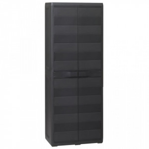 Dulap de depozitare pentru gradina, cu 3 rafturi, negru - V43702V