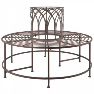 Esschert Design Banca de copac, metal - V428868V
