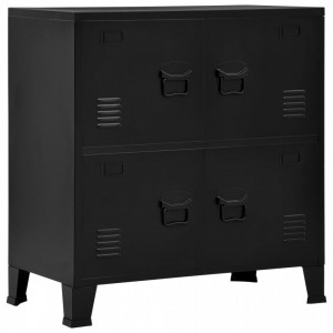 Fiset cu 4 usi, negru, 75 x 40 x 80 cm, otel, industrial - V145358V