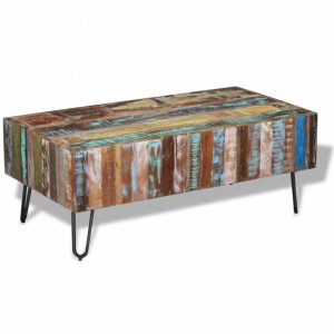 Masuta de cafea, lemn masiv reciclat, 100 x 50 x 38 cm - V243455V