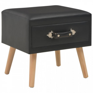 Noptiera, negru, 40 x 35 x 40 cm, piele ecologica - V247537V