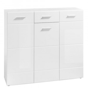 Pantofar, alb lucios, 135x40x122 cm - TP239491