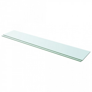 Rafturi, 2 buc., 110 x 20 cm, panouri sticla transparenta - V3051589V