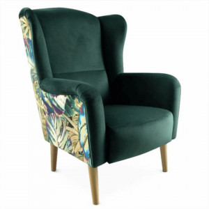 Scaun de design, ţesătură smarald, model Jungle - TP223660