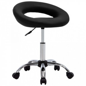 Scaun de lucru pivotant, negru, piele ecologica - V323664V